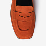Mocassino in camoscio ruggine donna