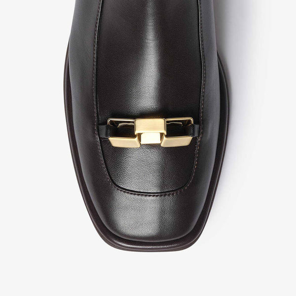 Ankle boot in pelle marrone scuro donna