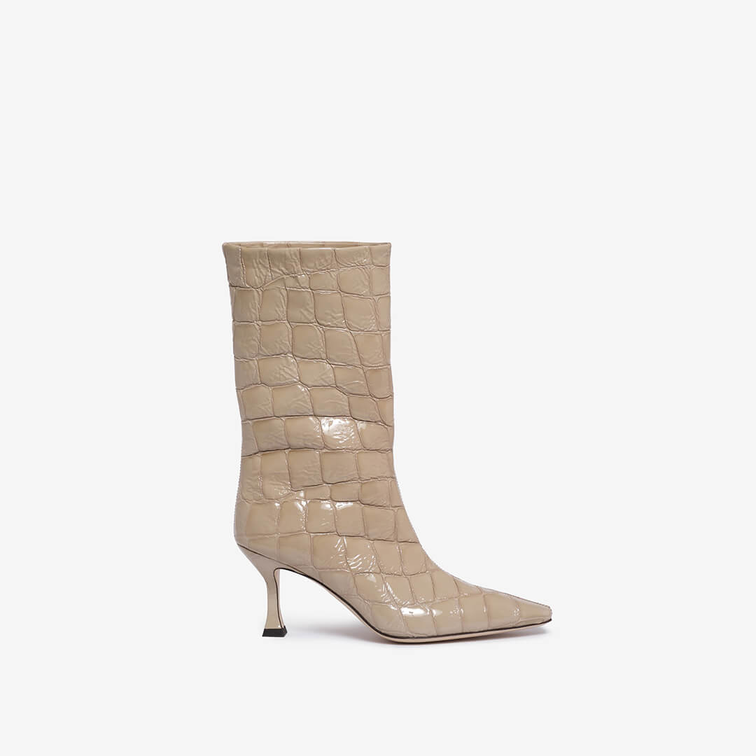 Stivale medio in pelle donna