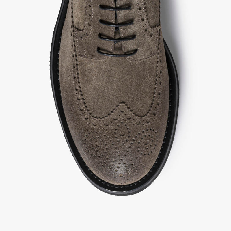 DERBY BROGUE IN CAMOSCIO TAUPE DONNA