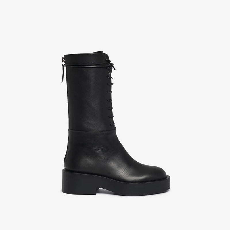 Black women's leather ankle boot