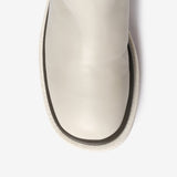 Stivale al ginocchio in pelle bianco off-white donna