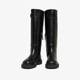 Stivale al ginocchio in pelle bianco off-white donna