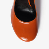 Rust women's patent leather décolleté