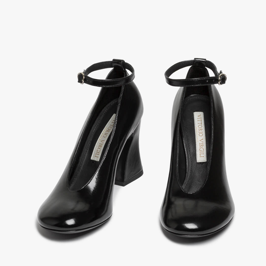 DÉCOLLETÉ IN PELLE NERA DONNA