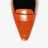 Rust women's patent leather décolleté