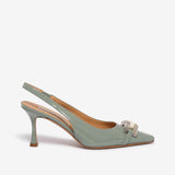 Décolleté sling back in vernice donna