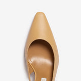 Décolleté slingback in nappa beige donna