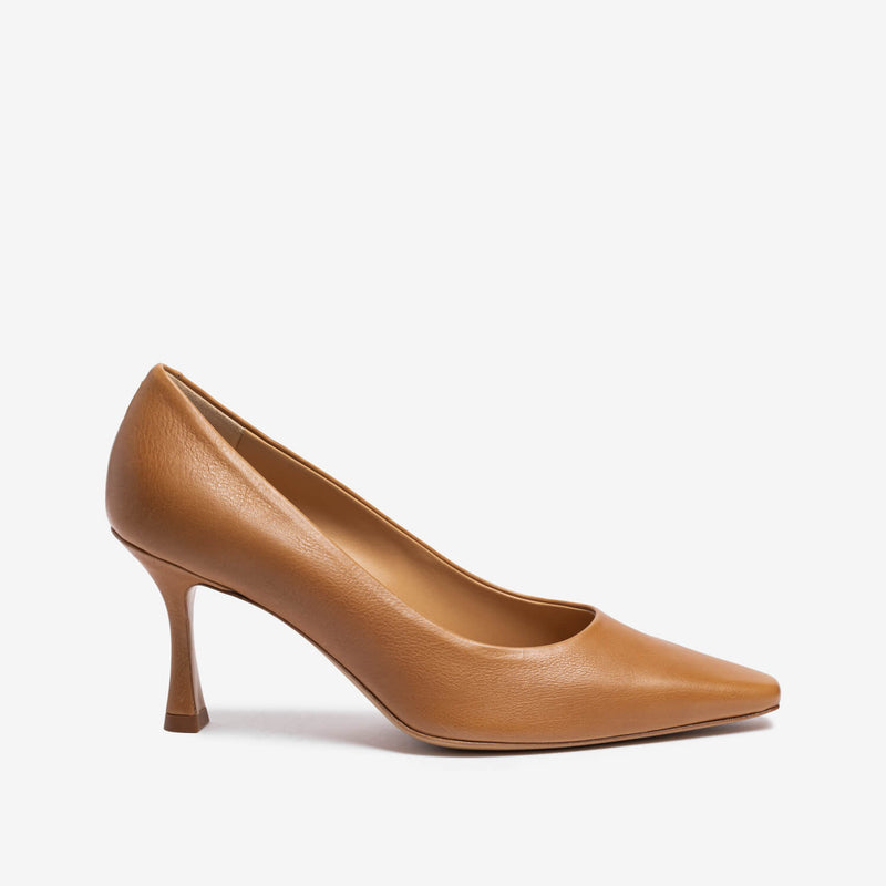 Decolleté in pelle di vitello cuoio donna