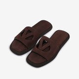 Dark brown women's nubuck slide sandal