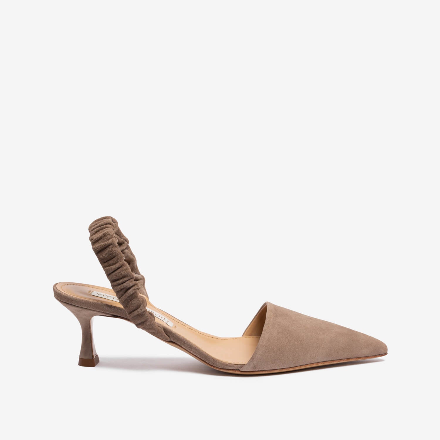 Slingback décolleté in camoscio sabbia donna