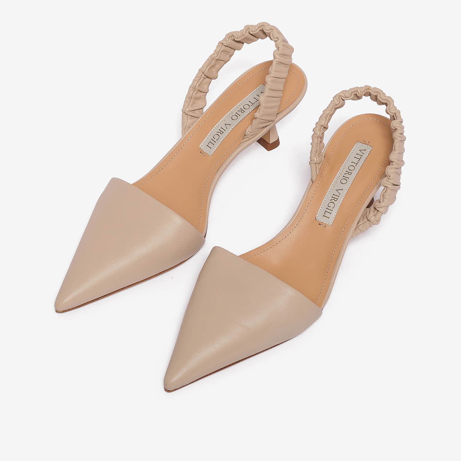 Décolleté slingback in nappa donna