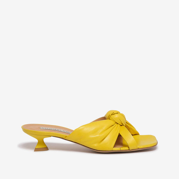 Lemon women's tassel leather slide sandal