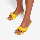 Women's tassel leather slide sandal