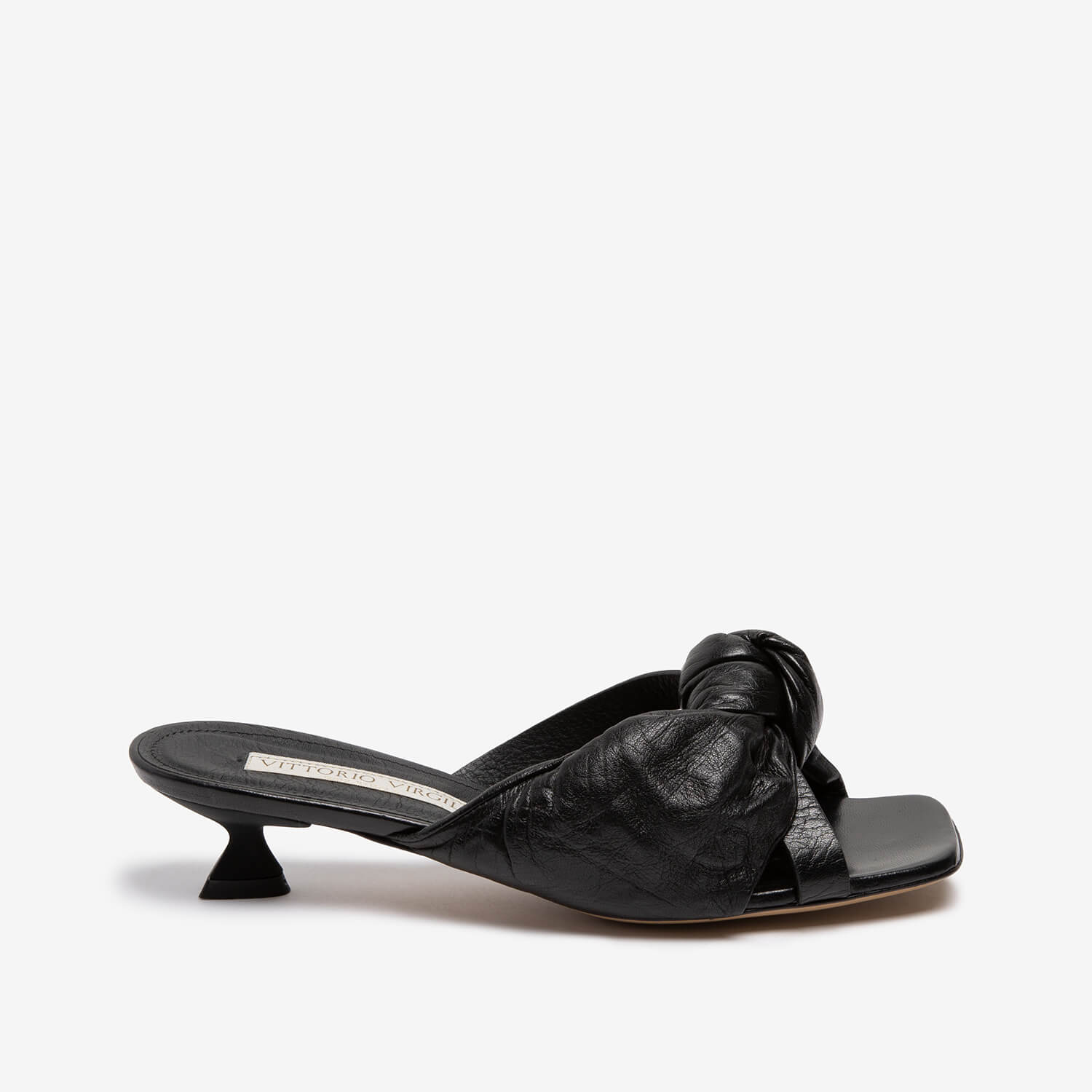 Sandalo slide in nappa donna