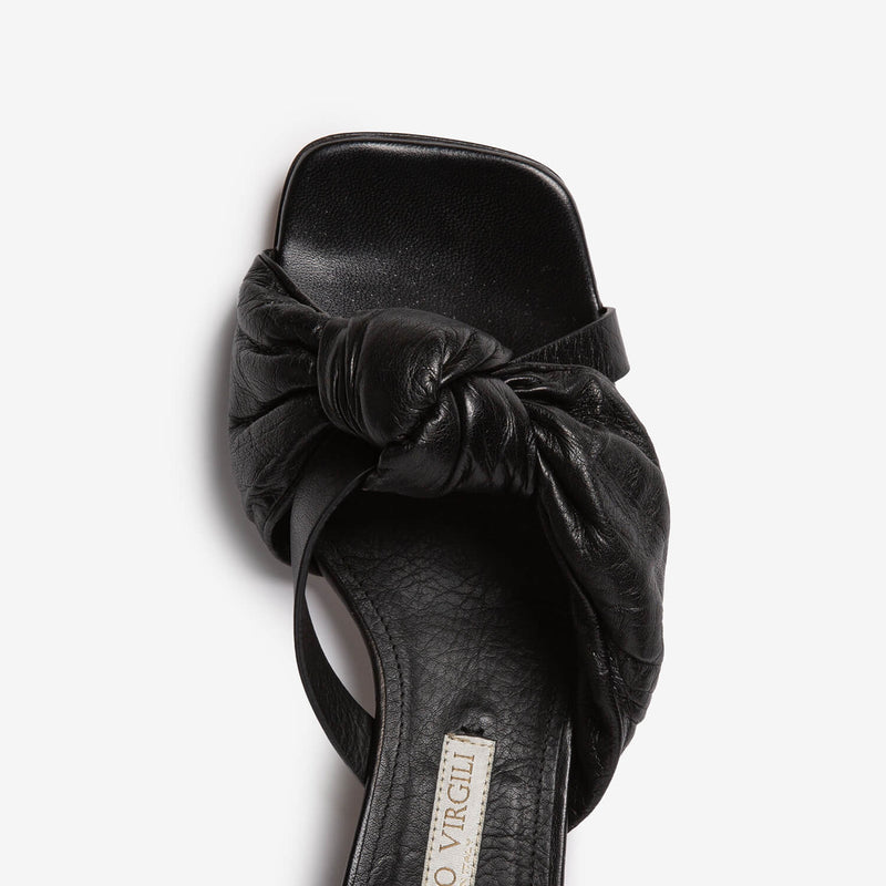 Women's tassel leather slide sandal