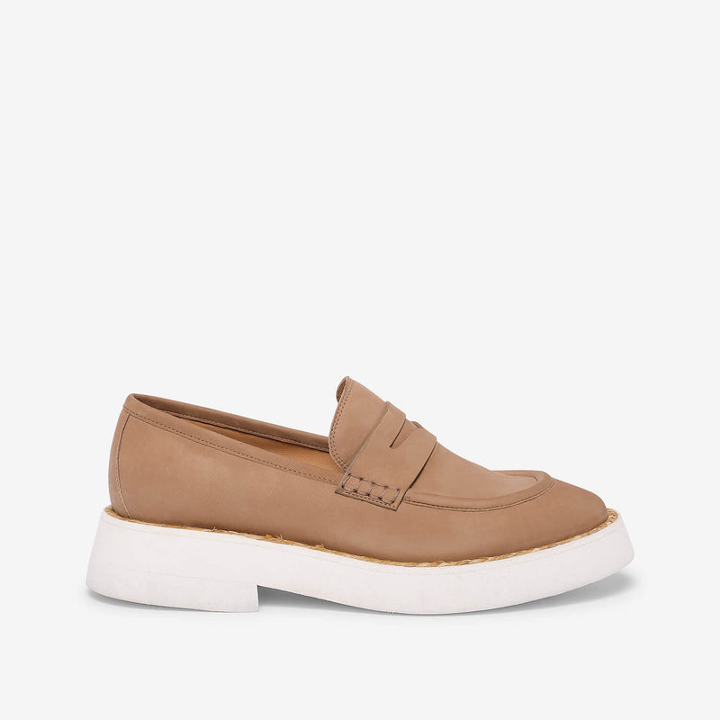 Mocassino in nabuk color camoscio donna