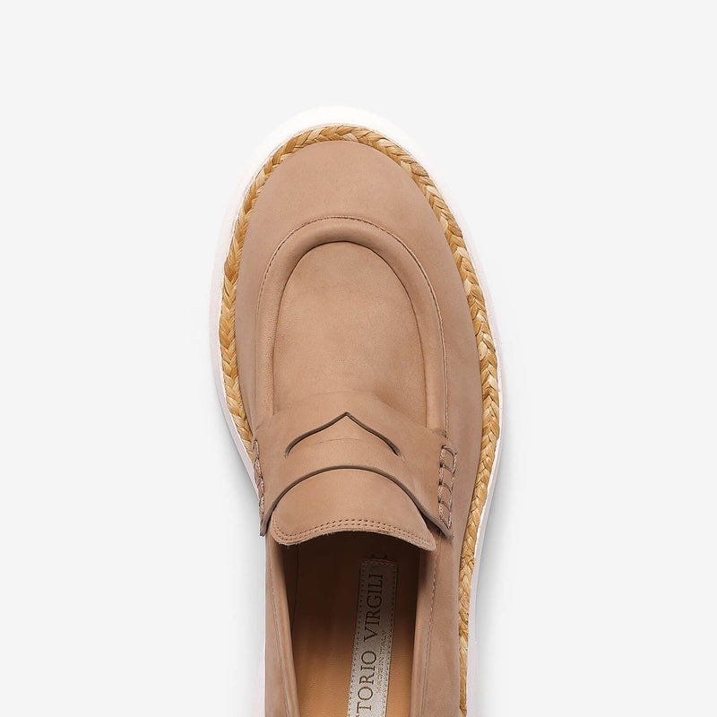 Mocassino in nabuk color camoscio donna