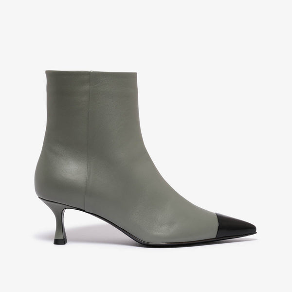 Annia | Grey-black women's leather ankle boot