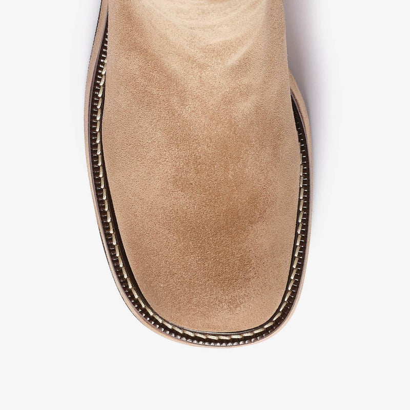 Camilla | Stivaletto in pelle/crosta con pelliccia nocciola donna
