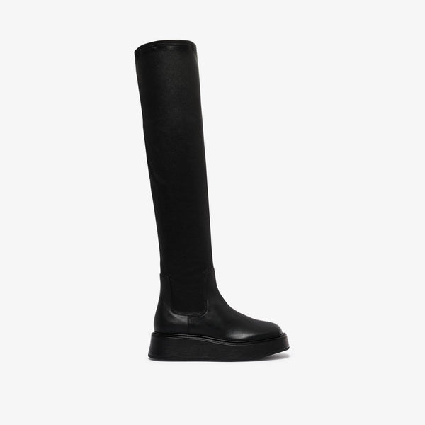 Cassia | Stivale cuissard in pelle nero donna