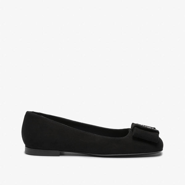 Fabia | Black women's suede ballet flat