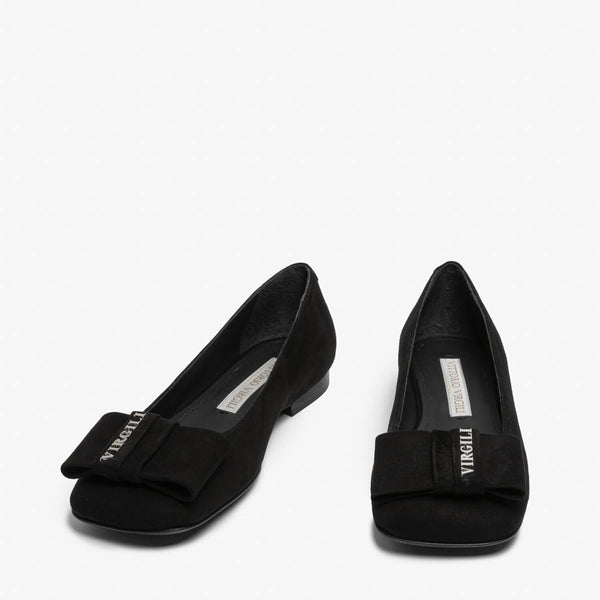 Fabia | Black women's suede ballet flat