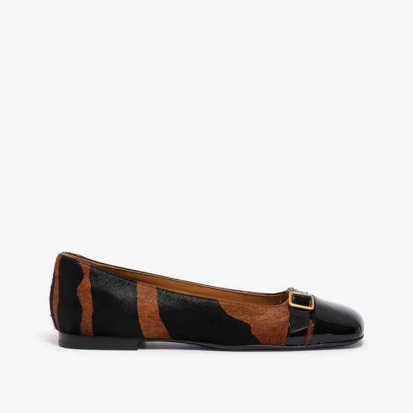 Drusilla | Black-tan women's leather ballet flat