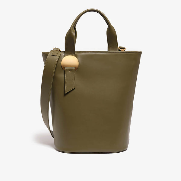 Green  moss calfskin bucket bag