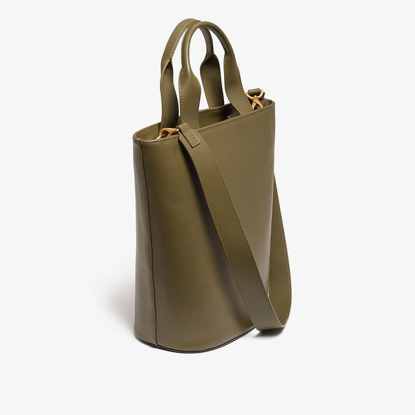 Green  moss calfskin bucket bag
