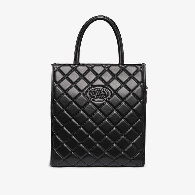 SHOPPING BAG IN PELLE NERA
