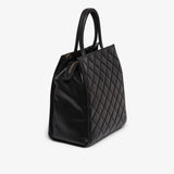 Black calfskin shopping bag