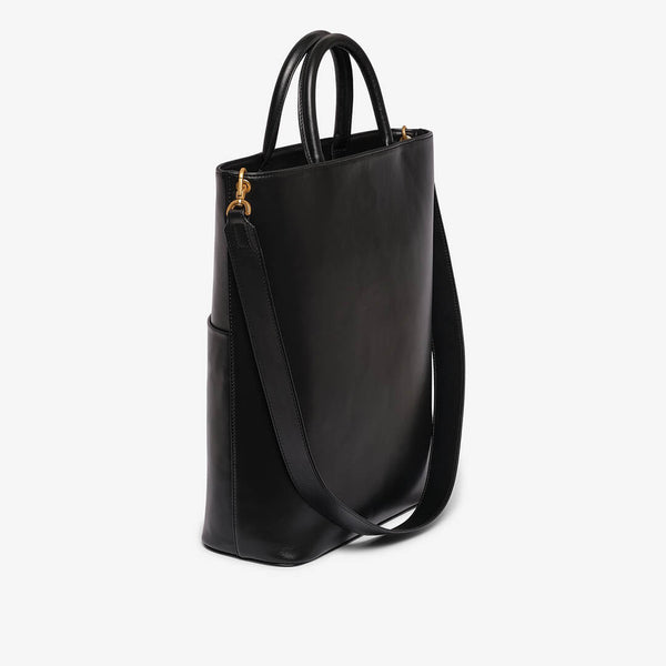 SHOPPING BAG IN PELLE NERA