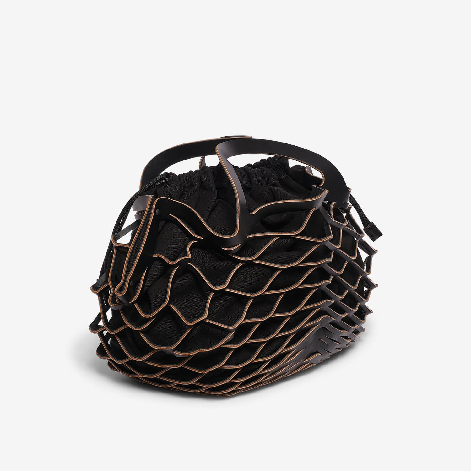 Simone | Black calfskin net bag