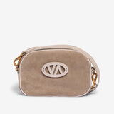 Alice sand suede/nappa  mini shoulder bag with logo