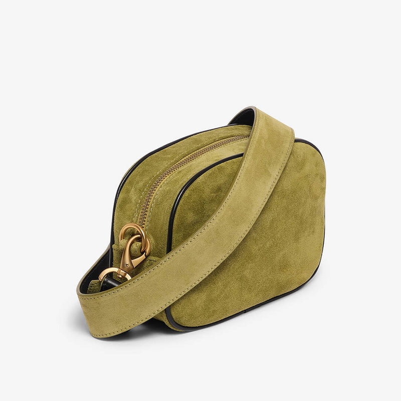 Alice green-black suede/nappa  mini shoulder bag with logo