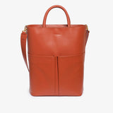 SHOPPING BAG IN PELLE ROSSO MATTONE