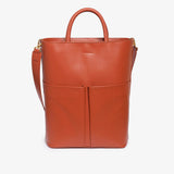 Brick red calfskin  shopping bag