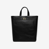 Shopping bag in pelle nera