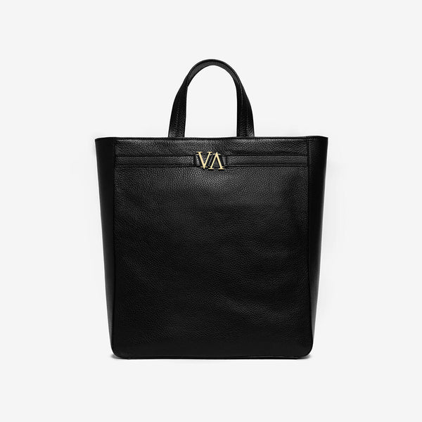 Julia black calfskin shopping bag