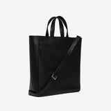 Shopping bag in pelle nera