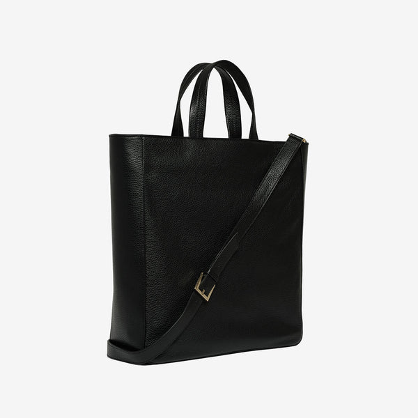 Julia black calfskin shopping bag