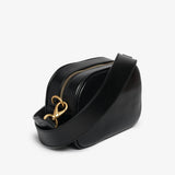 ALICE MINI TRACOLLA CON LOGO IN PELLA NERA